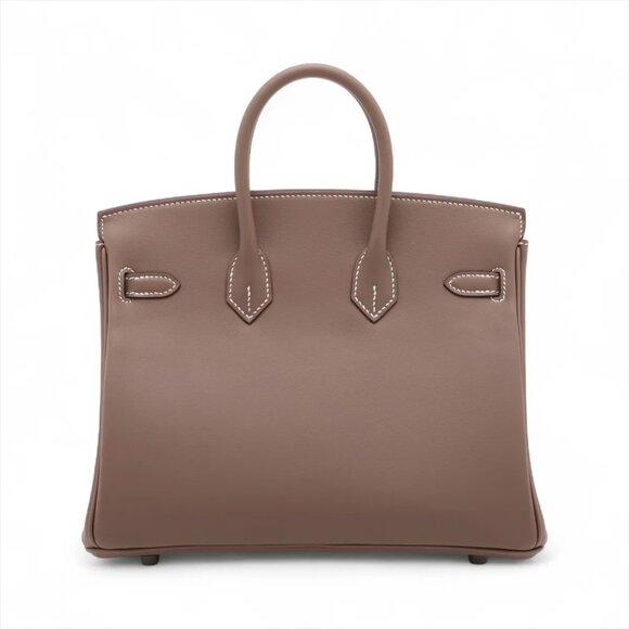 Hermes Birkin 25 Le Tournay Veau Swift Etoupe Silver Metal Fittings K: 2025 - Picture 2 of 11